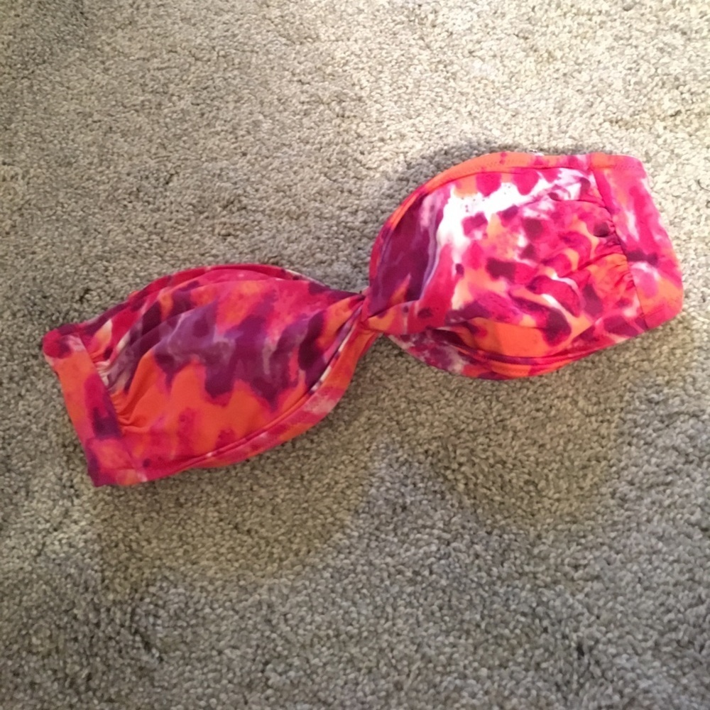 Victoria's Secret multi-color tie-dye retro strapless bikini top size small
